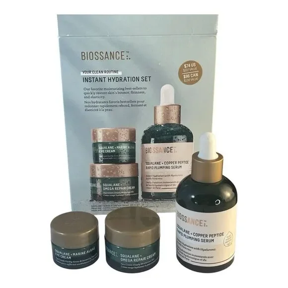 BIOSSANCE Instant Hydration Set Limited Edition Full Size and Travel size